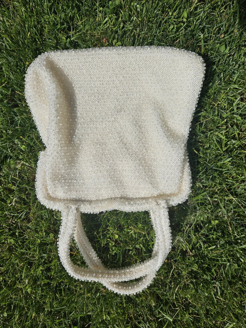 Pearl-Embellished Ivory Handbag Bag - Picture 2 of 9